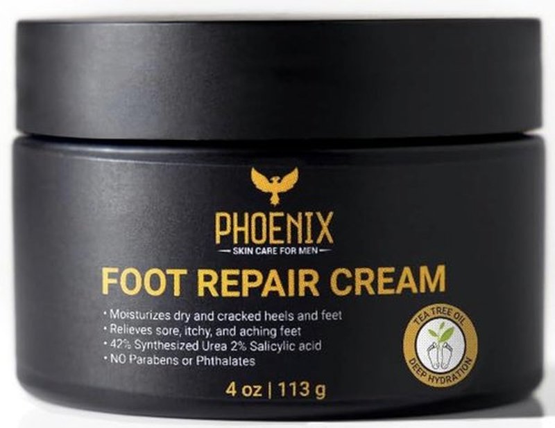 Phoenix Foot Cream - 42% Urea Cream for Cracked Heels, Dry Feet & Callus Treatment, Urea 40 Lotion with Tea Tree Oil & Salicylic Acid, Paraben-Free Foot Cream for Men