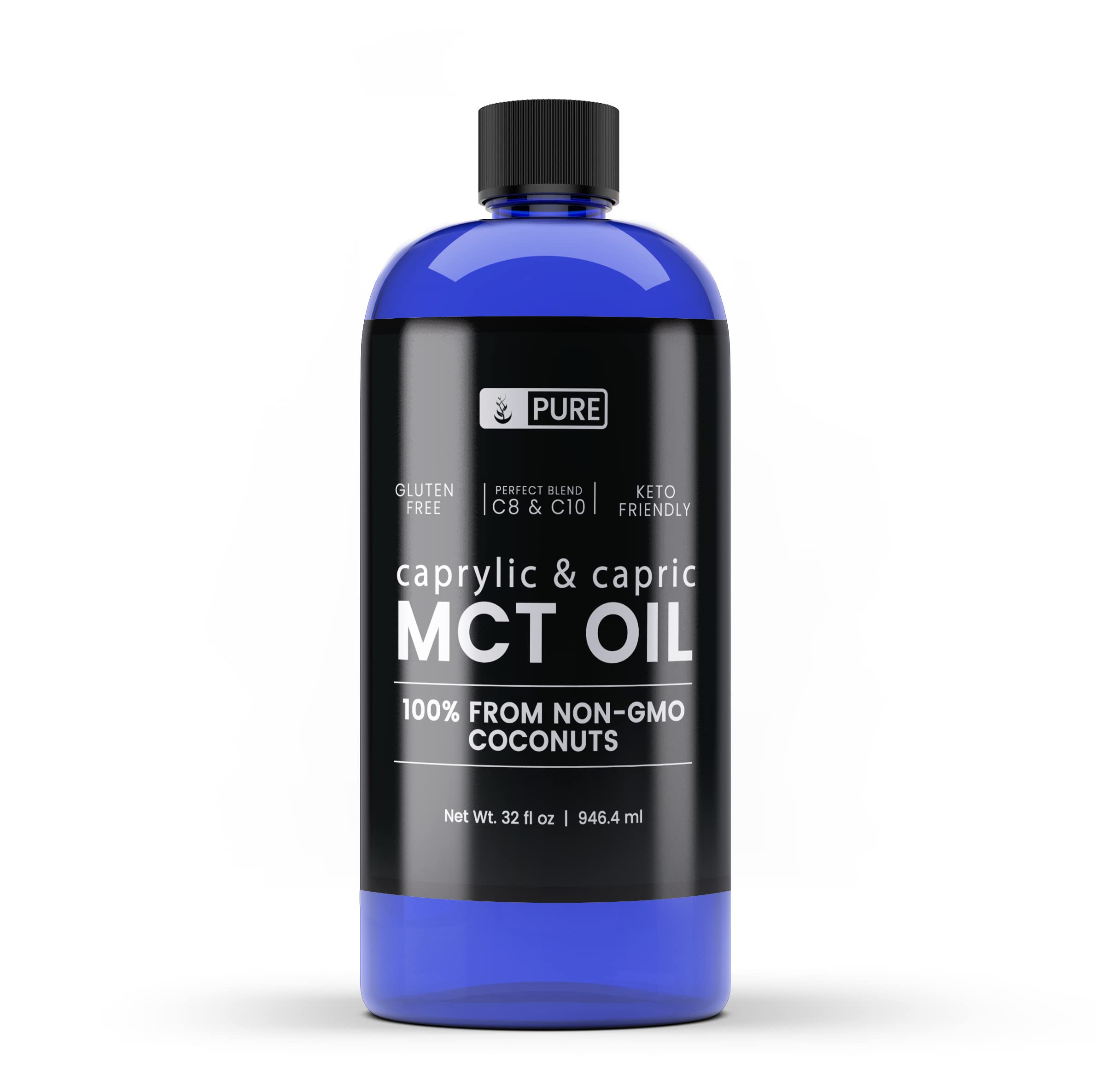 Pure Original Ingredients MCT Oil (32 fl oz) Caprylic & Capric, Keto Friendly, from Non GMO Coconuts