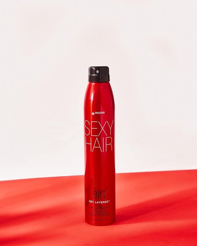 SexyHair Big Get Layered Flash Dry Thickening Hairspray - 8 Oz | Buildable Volume & Shine | Humidity Resistant for 72 Hours