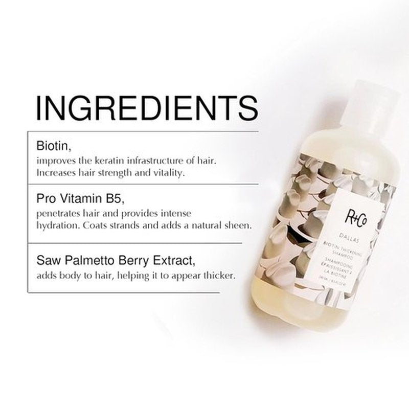 R+Co Dallas Biotin Thickening Shampoo & Conditioner Set - Volumizing Formula for Fine Hair - 8.5 oz (Pack of 2)