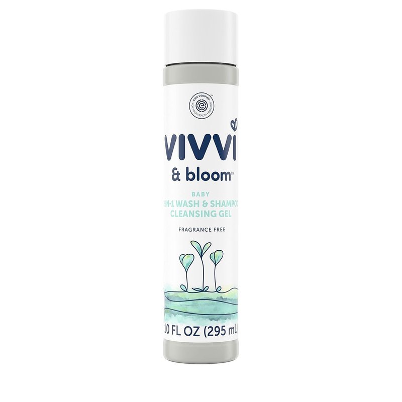 Vivvi & Bloom Gentle 2-in-1 Baby Wash & Shampoo - Fragrance-Free Cleansing Gel for Sensitive Skin, 10 fl. Oz