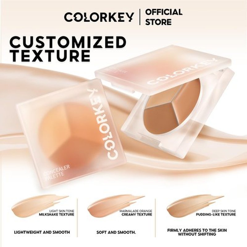 COLORKEY Concealer Palette - Long-Lasting, Blendable Formula for Dark Circles & Imperfections | 3 Colors