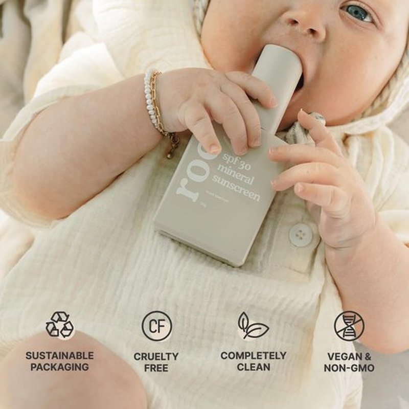 Roe Wellness- Baby Sunscreen Mineral & Reef Safe, Zinc Oxide, Non-Toxic Ingredients SPF 30 | Great For Toddlers, Kids, Newborns & Babies | Non-Greasy, Paraben-Free