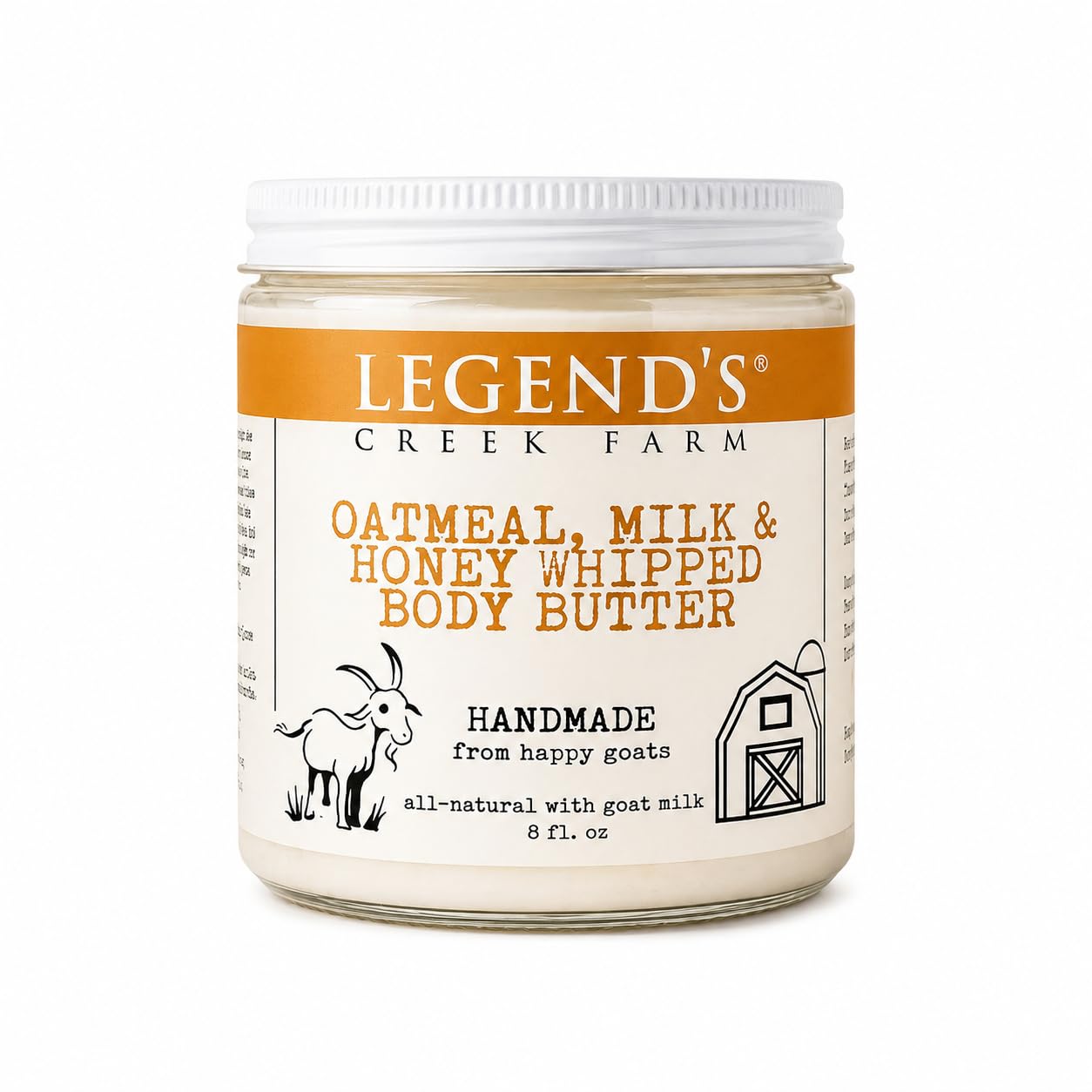 Legend's Creek Farm Whipped Goat Milk Body Butter, Oatmeal Milk & Honey