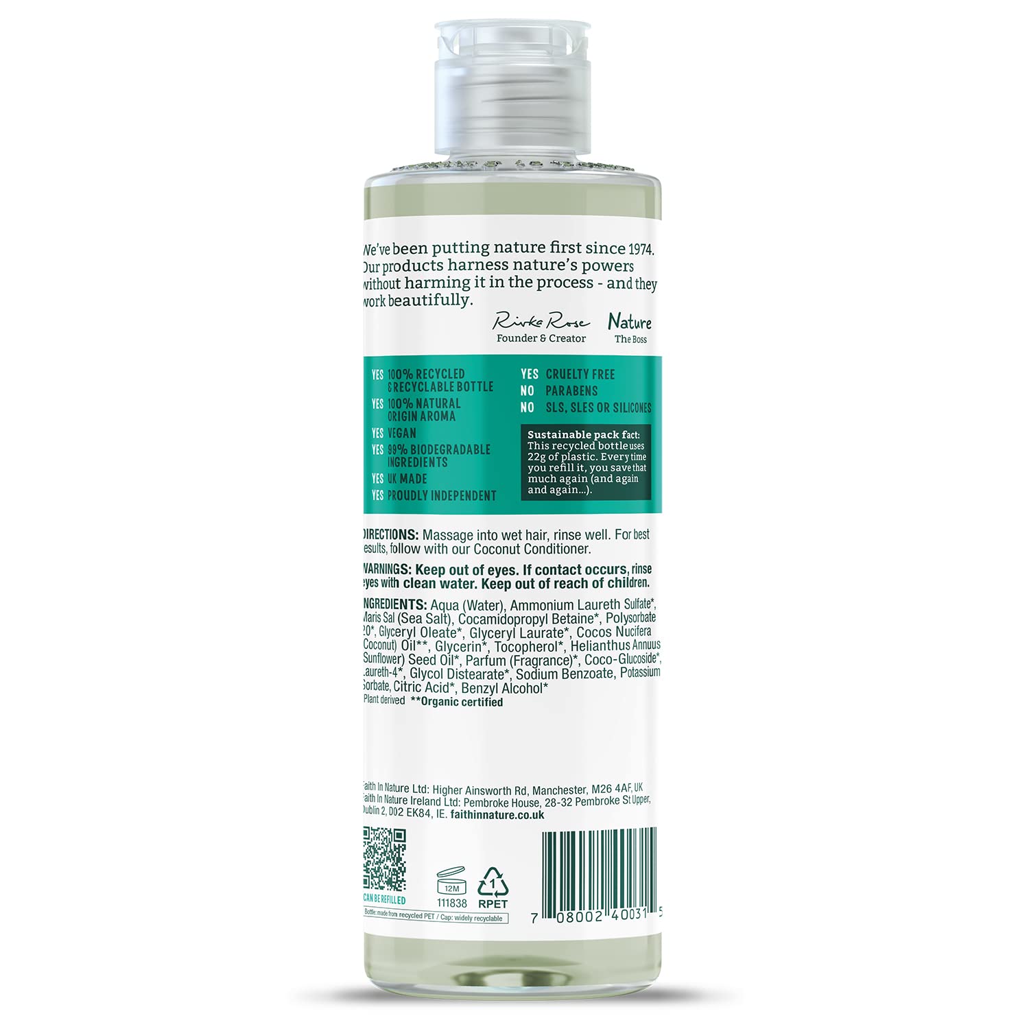 Faith In Nature Coconut Shampoo For Normal To Dry Hair 400ml