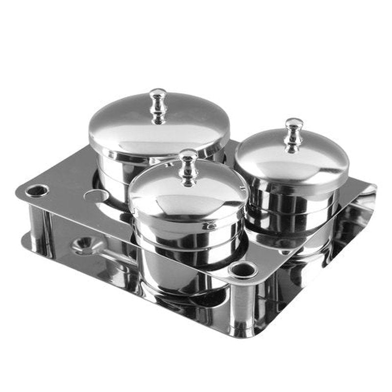 Nail Art Tools, 3pcs Stainless Steel Nail Art Mini Powder & Liquid Set Cans Storage Box Compact Manicure Tools
