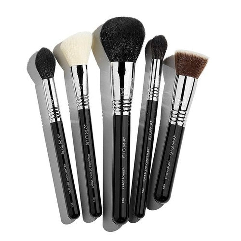 Sigma Beauty Makeup Brush Set - Professional 5-Piece Makeup Brushes for Flawless Foundation, Blush & Contour