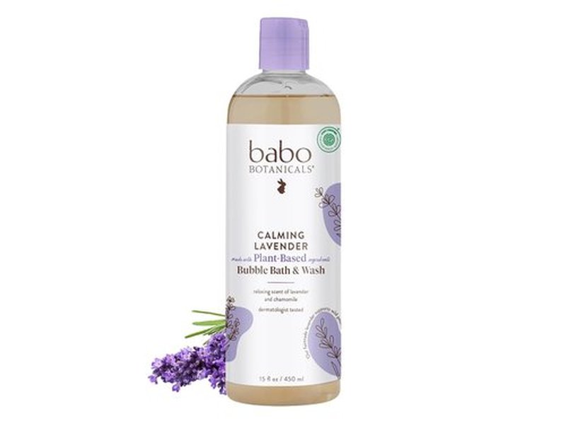 BABO Botanicals Calming Lavender 2-in-1 Bubble Bath & Wash - Relaxing Chamomile & Lavender - EWG Verified, Vegan