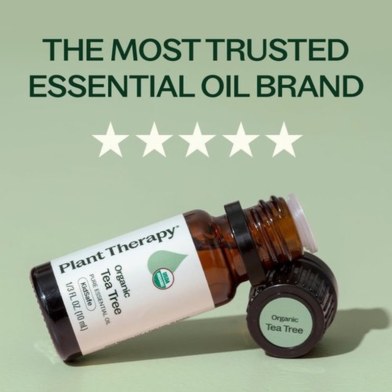 Plant Therapy Organic Tea Tree Oil - 100% Pure & USDA Certified Organic for Skin, Hair & Toenails | 10 mL (1/3 oz)