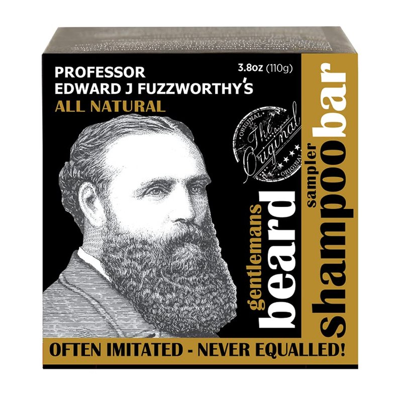 Professor Fuzzworthy's Beard Sampler Kit - Beard Shampoo & Conditioner Bar Sample Pack for Men | All Natural Grooming Gift Set for All Beard & Hair Types
