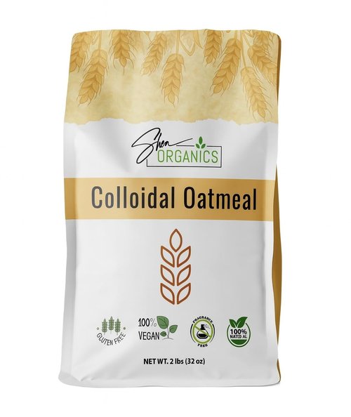 Shea Organics Colloidal Oatmeal Powder | Gentle Soothing Bath Treatment for Sensitive Skin | Natural Oat Bath for Babies & Adults | Ideal for DIY Skincare & Soap Making | 32 oz Pack of 1