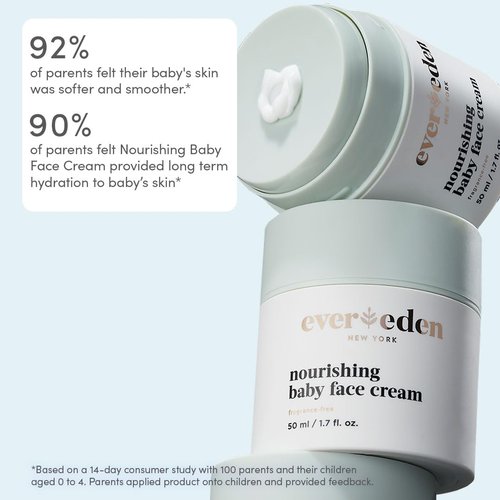 Evereden Nourishing Baby Face Cream - Non-Toxic, Fragrance-Free Moisturizer | 1.7 oz Rich & Non-Greasy Formula