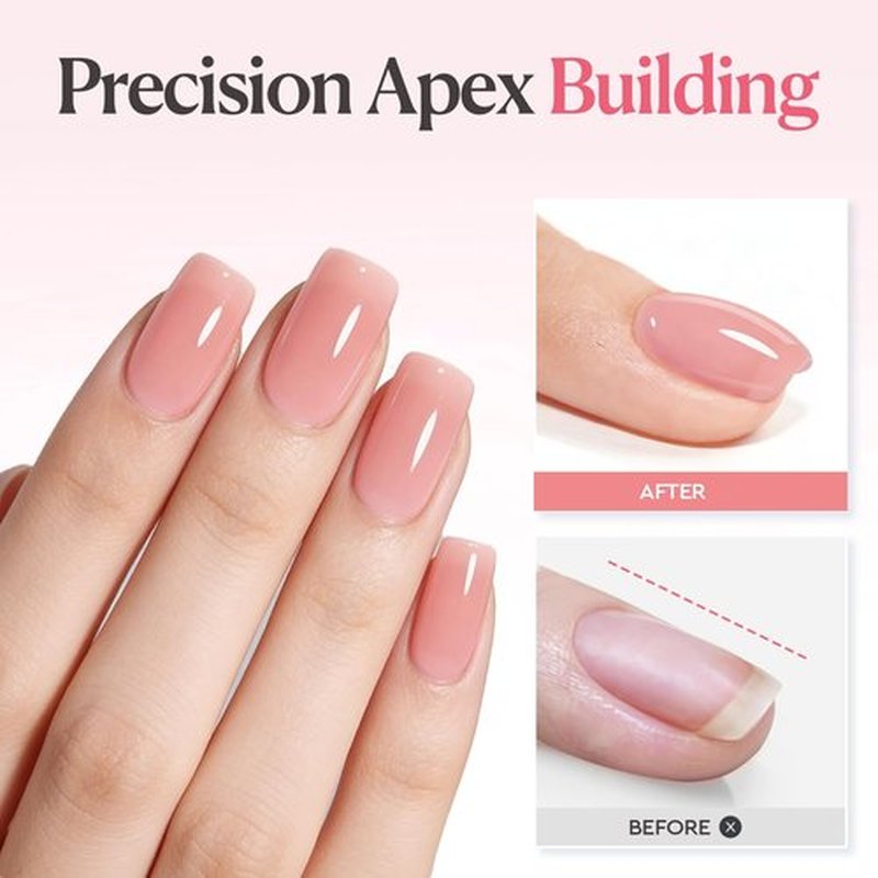 AZUREBEAUTY Builder Nail Gel - 7-in-1 Jelly Peach, 18ml | Beginner-Friendly 30-Day Nail Strengthener for DIY Home Salon
