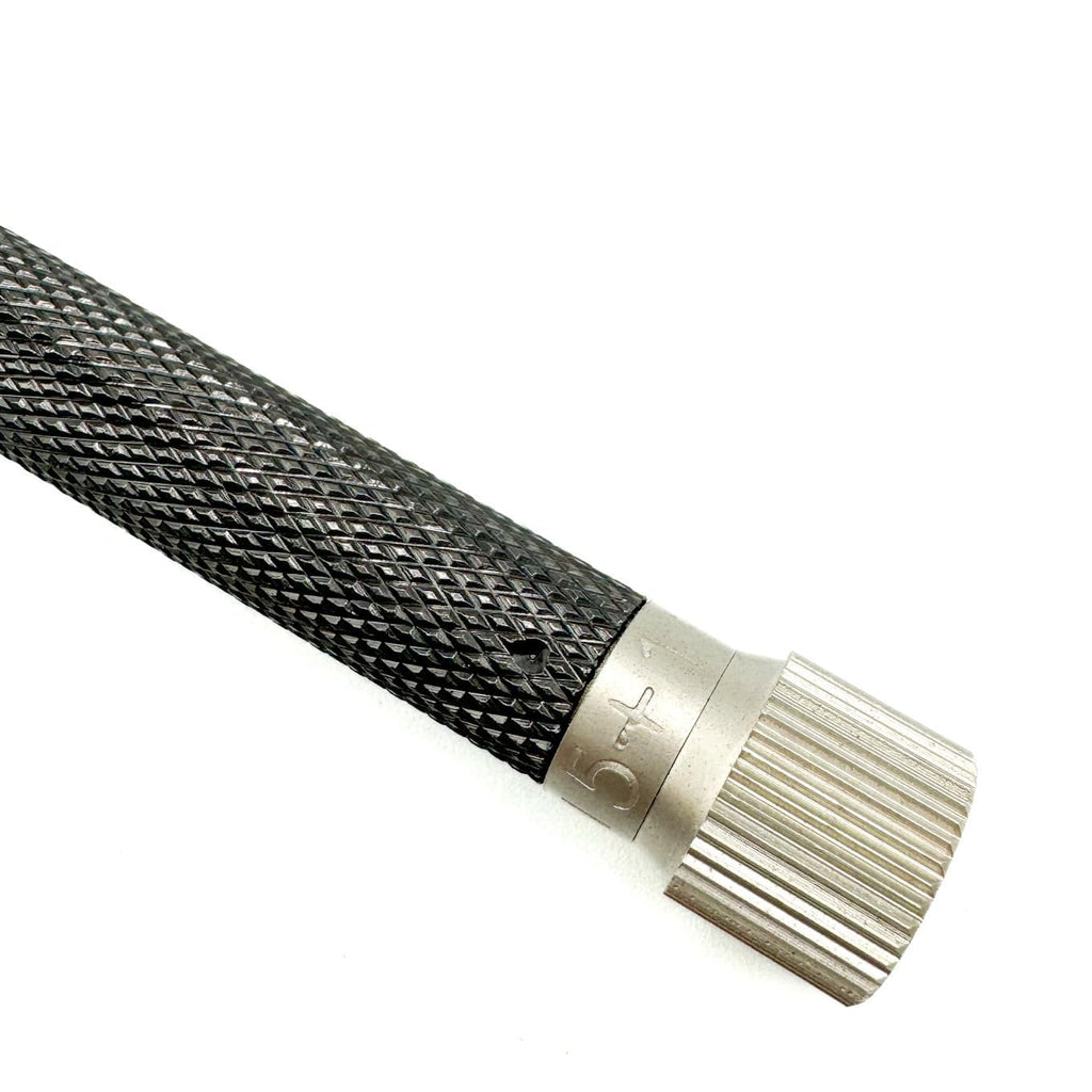 Parker THE VARIANT OPEN COMB - ADJUSTABLE Double Edge Safety Razor, Customize your Shave with a Turn of the Dial from Mild to Aggressive - 5 Blades Included (Graphite Gray)
