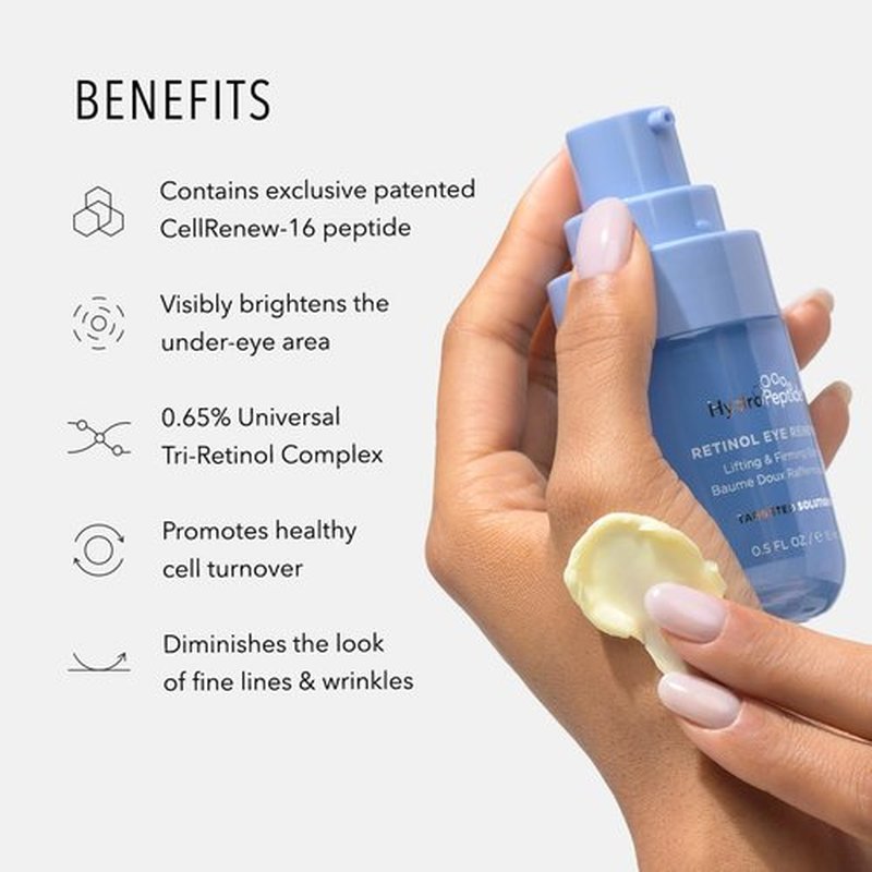 HydroPeptide Retinol Eye Balm - Lifting & Firming with 0.65% Tri-Retinol Complex | 0.5 Ounce