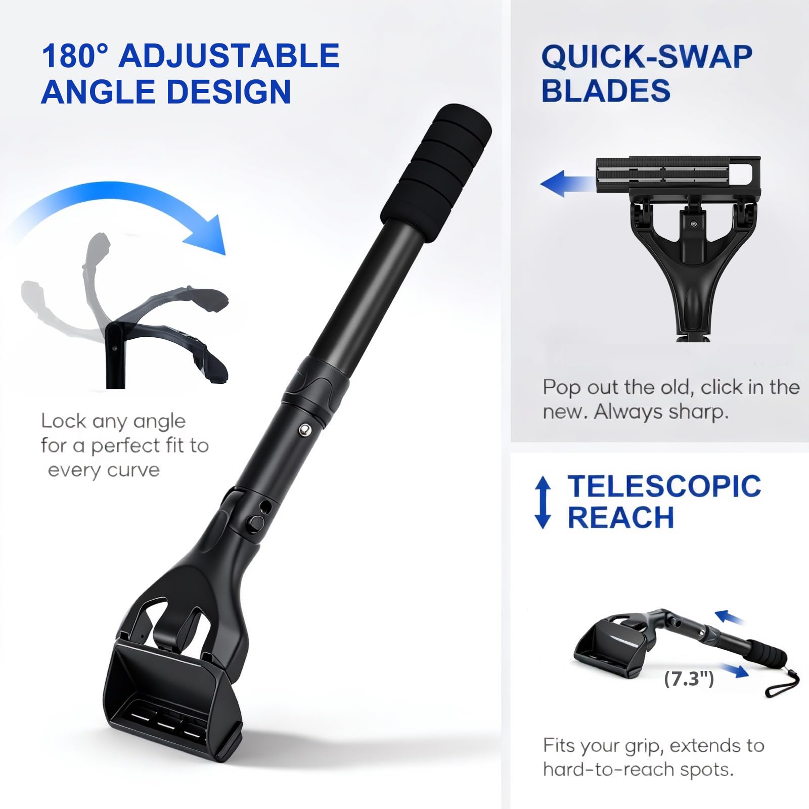 ETbyto 180° Foldable Back Shaver Refill Cartridges Bundle - Back Hair & Body Shaver Refill Replacement Cartridges (3 Blades) Not include Back Hair Trimmer