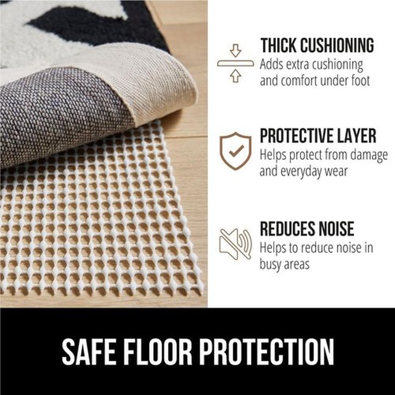 GORILLA GRIP Rug Pad Gripper - Slip Resistant & Durable Cushion for Hard Floors | 2x3 FT