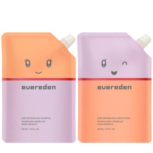 Evereden Kids Mini Haircare Set - Travel Size Detangling Shampoo & Conditioner for Ages 3+ | Vegan, Sulfate-Free, 1fl.oz Each