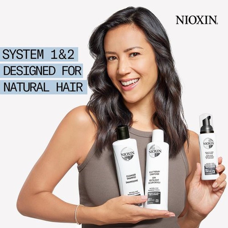 Nioxin Scalp + Hair Thickening System 2 Kit - Boost Density for Natural Hair with Thinning | Cleanse, Condition & Treat