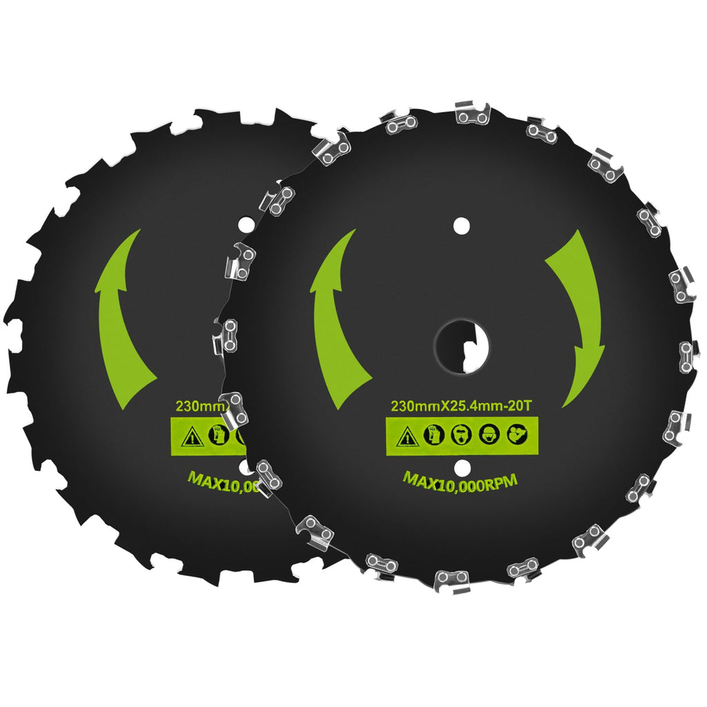 Brush Cutter Blade, 9" x 20T Brush Cutter Blades for Trimmers, Chainsaw Tooth Saw Blade,Chainsaw Brush Cutter Blade for String Trimmer,Weed Eater(2 Pack)
