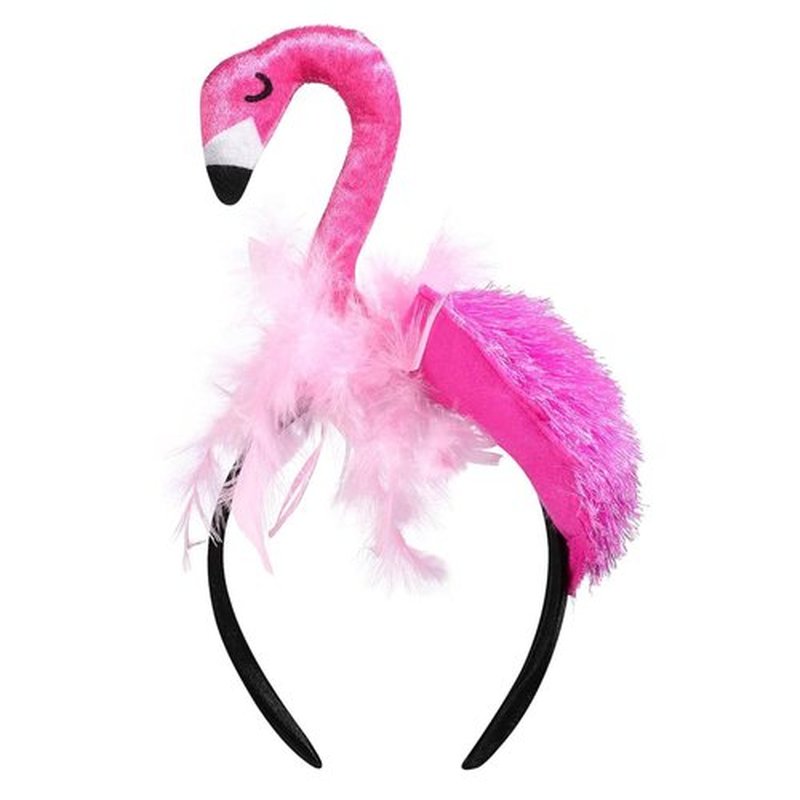 CARMELIT Creative Flamingo Hat Hawaii Pink Flamingo Headband Hair Tropical Accessories Flamingo Party Supplies Cute Flamingo Costume for Women, 27X15X10CM