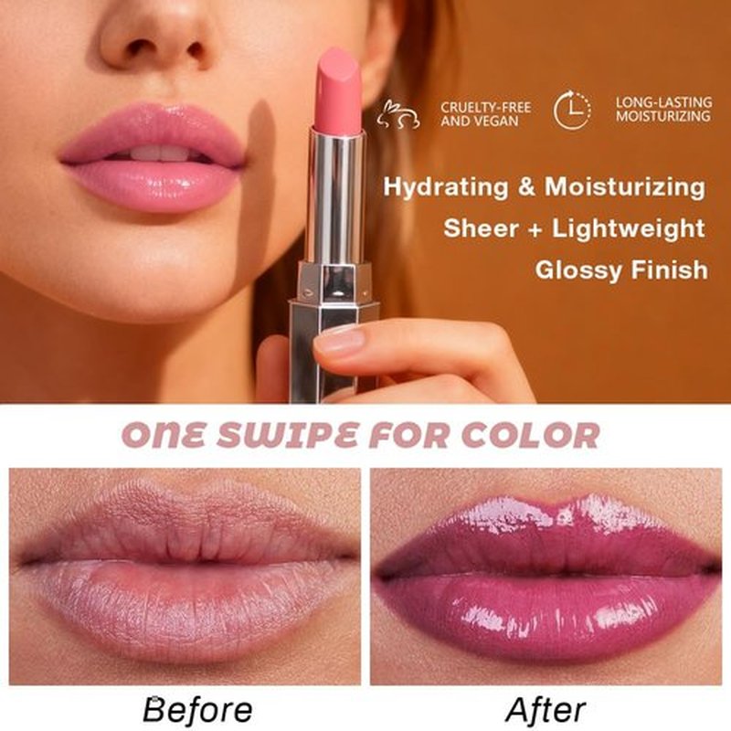 Kaely Cherry Honey Lipstick - Hydrating Tinted Lip Balm for Dry Lips | Sheer, Vegan & Cruelty-Free 09