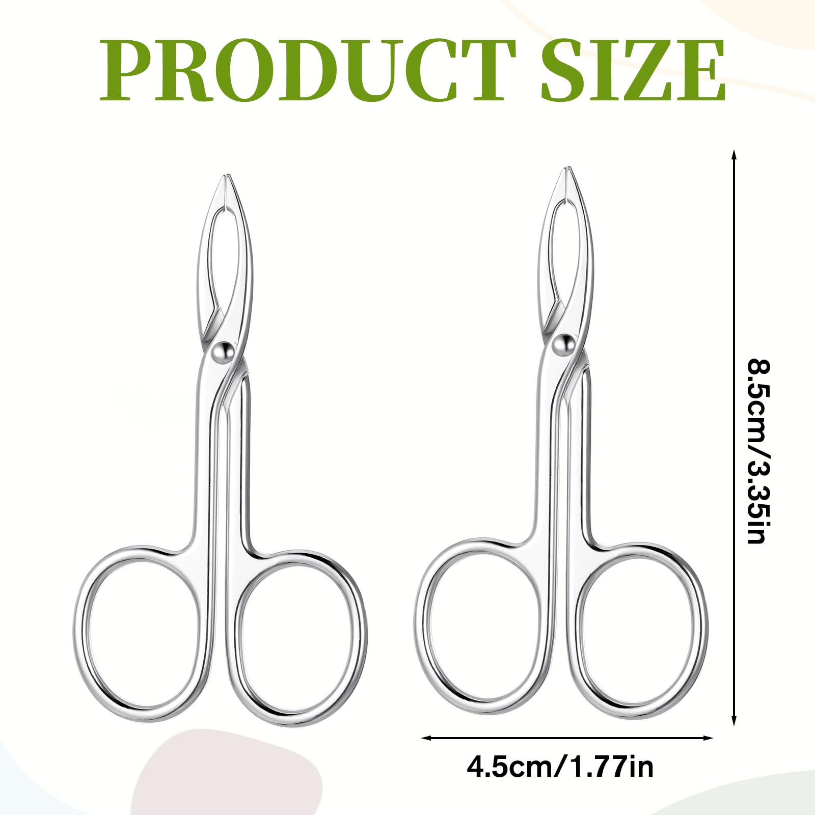 2 PCS Scissor Tweezers for Eyebrows, Metal Straight Tip Scissor Tweezers with Handles, Flat Plucker Tweezers Scissors for Remover Facial Hair and Eyebrow Care(Silver)