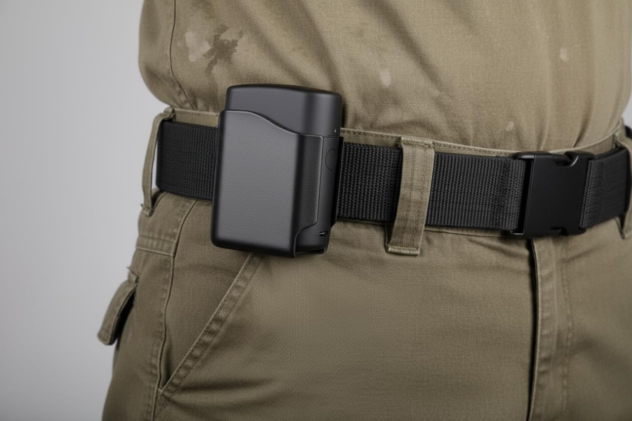 HoldMyGear Belt Clip Flashlight Holder – Compatible with Olight Baton 4 Premium Charging Case (Precision-Fit Belt Mount Holder, Fits Belts 1.5" Wide)