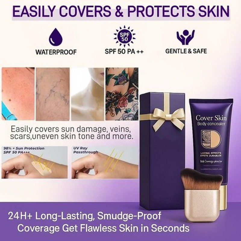 Skiennix Waterproof Body Concealer - Buildable Coverage Foundation for Uneven Skin Tone | Long-Lasting Finish