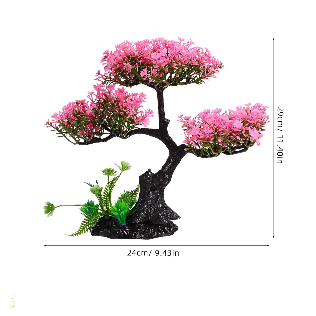 Didiseaon Aquarium Decor Artificial Plants Tree Set 11.4 Inch Plastic Plants for 10-55 Gallon Fish Tank Decoration Pink Simulation Aquarium Tree Betta Fish Bowl Ornaments Home Office Decor