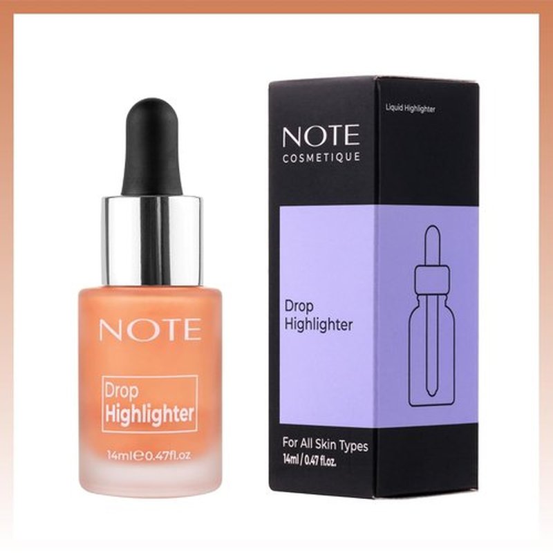 Note Cosmetique Liquid Highlighter - Buildable Coverage, Lightweight Creamy Formula - 03 Candle Light - 0.47 oz