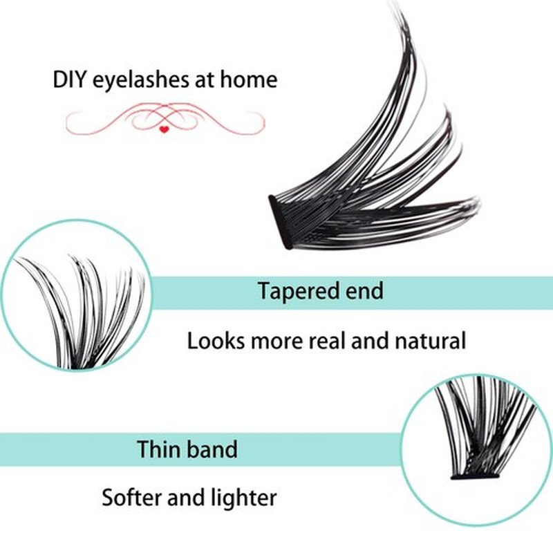 Cluster Lashes Individual Lashes14-18mm D Curl Natural Look Mixed Tray 80D DIY Eyelash Extension Volume Lash Clusters Eyelashes Long 0.07 Individual Lash Extensions (80D-0.07D-14-18)