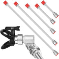 Lanties 8pcs Airless Paint Sprayer Tip Extension Pole Rod Set, Spray Gun Extension with Reversible Spray Tips, 180 Degree Swivel Joint & Nozzle Guard Protector (8,12,20,30,39in,517)