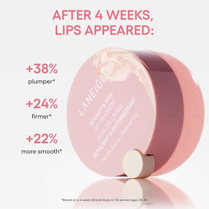 LANEIGE Bouncy & Firm Lip Treatment - Plumping Hydration with Peony, Collagen & Ceramide Capsules