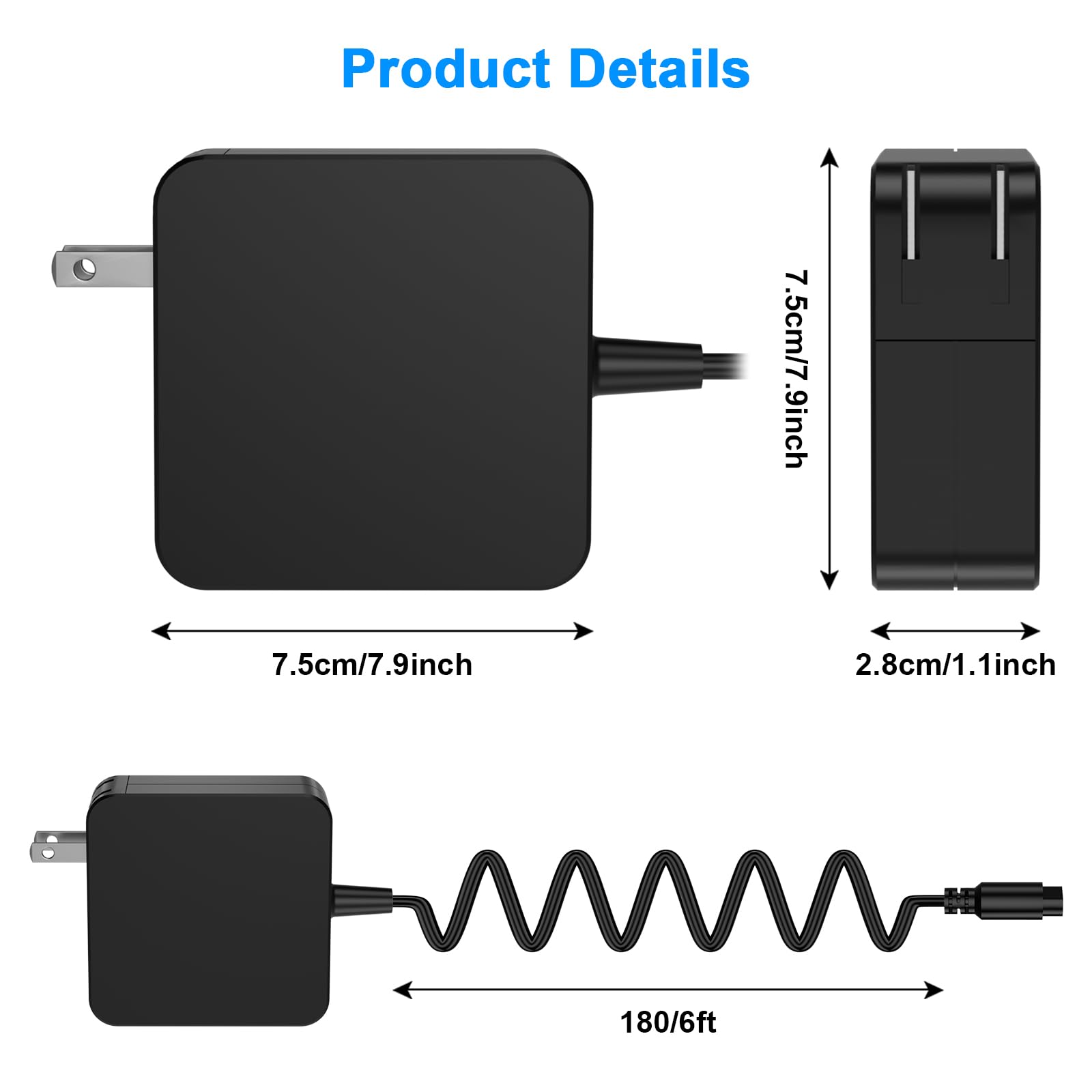 Mazzmasy 65W Laptop Charger Compatible with ASUS Vivobook 15 14 17 Flip 14 15 S13 S14 S15 Go 12 14 15 45W/33W Fast Power Adapter Replacement with 5 Round Connectors