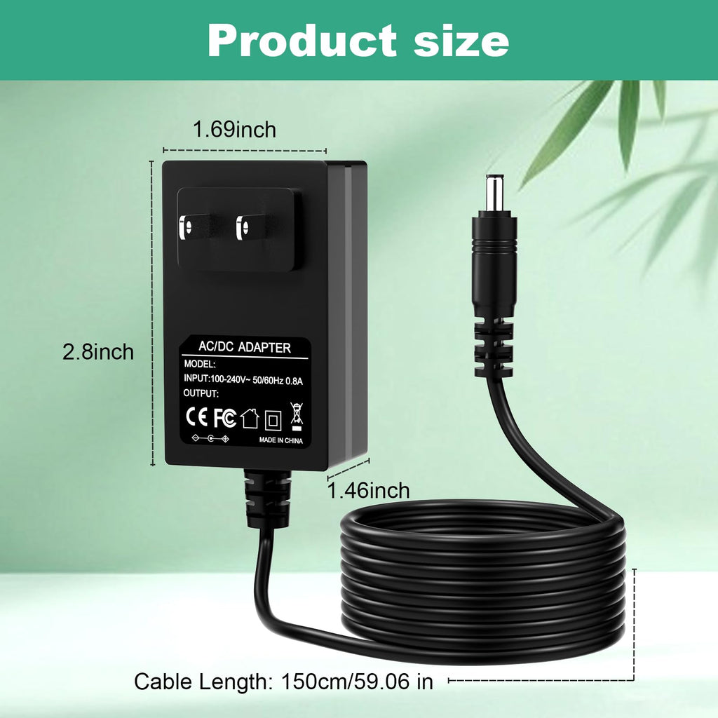 12V Power Cord for Koorui Monitor Compatible with Koorui 24E4 24N50C 24N1 24N1A 22N1 21.5'' 24'' LED Full HD 1080P Curved Gaming Monitor Charger Power Adapter