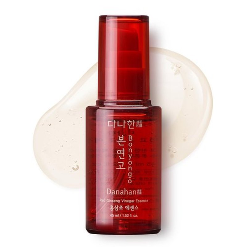 DANAHAN Bonyongo 6-Year Red Ginseng Vinegar Essence – Bouncy Concentrated Serum, Non-Sticky – pH Balancing Hydration & Glow, 8-Herb Complex, Revitalizing & Intensive for All Skin Types 1.5 fl.oz