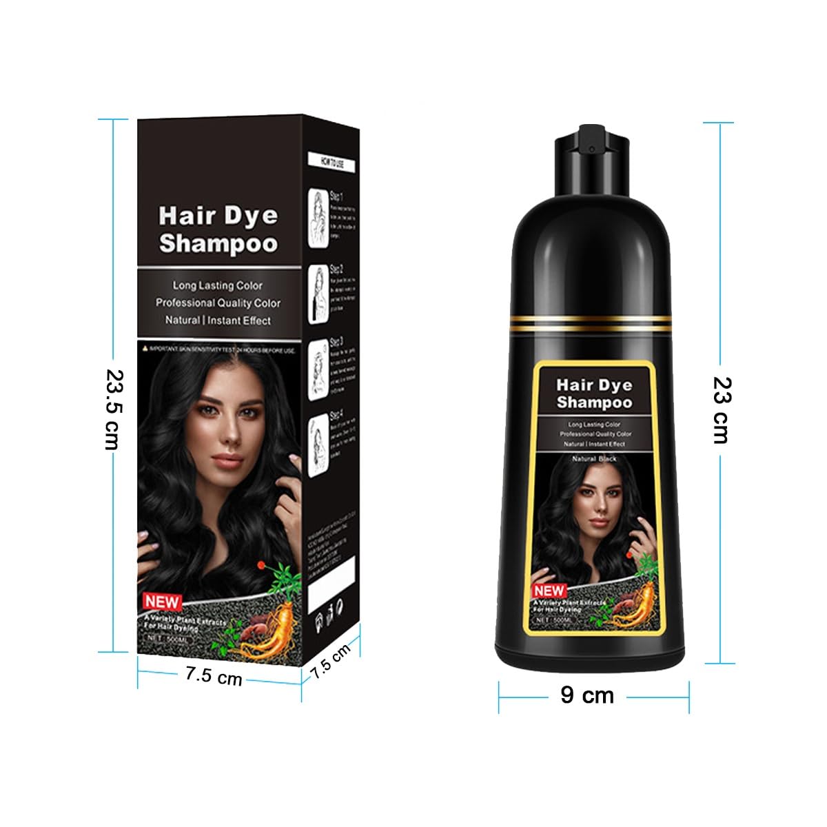 WFWJ Natural Wine Red Hair Dye Shampoo,Magic Hair Dye Shampoo,Colors Hair in 15 Minutes,Long Lasting,500 Ml–3-In-1 Hair Color