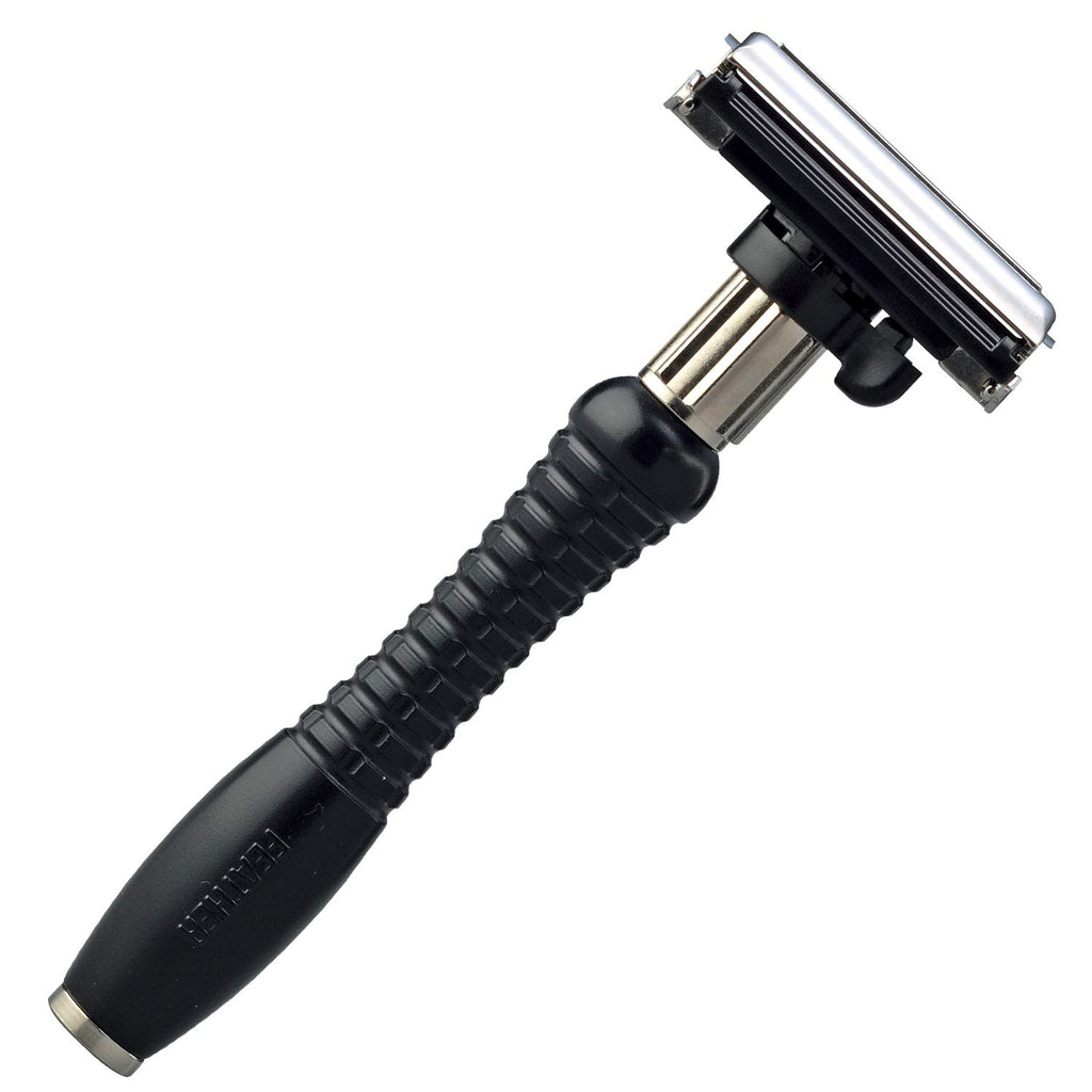 Feather Adjustable Double-Edge Safety Stainless Steel Razor - Men's Shaving Tool with 2 Shave Settings and Butterfly Opening - Double Edge Blades for Barbers & Beard Grooming - Made in Japan