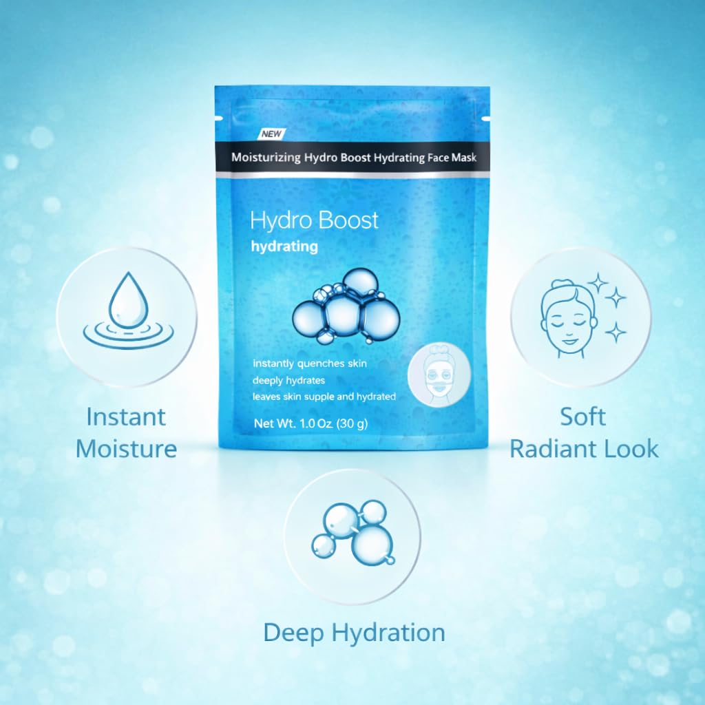 Daily Facial Sheet Mask, 1 oz Single Use Face Mask with Smooth Gel Texture, Refreshing Skin Care Mask for Home and Travel Use, Suitable for All Skin Types