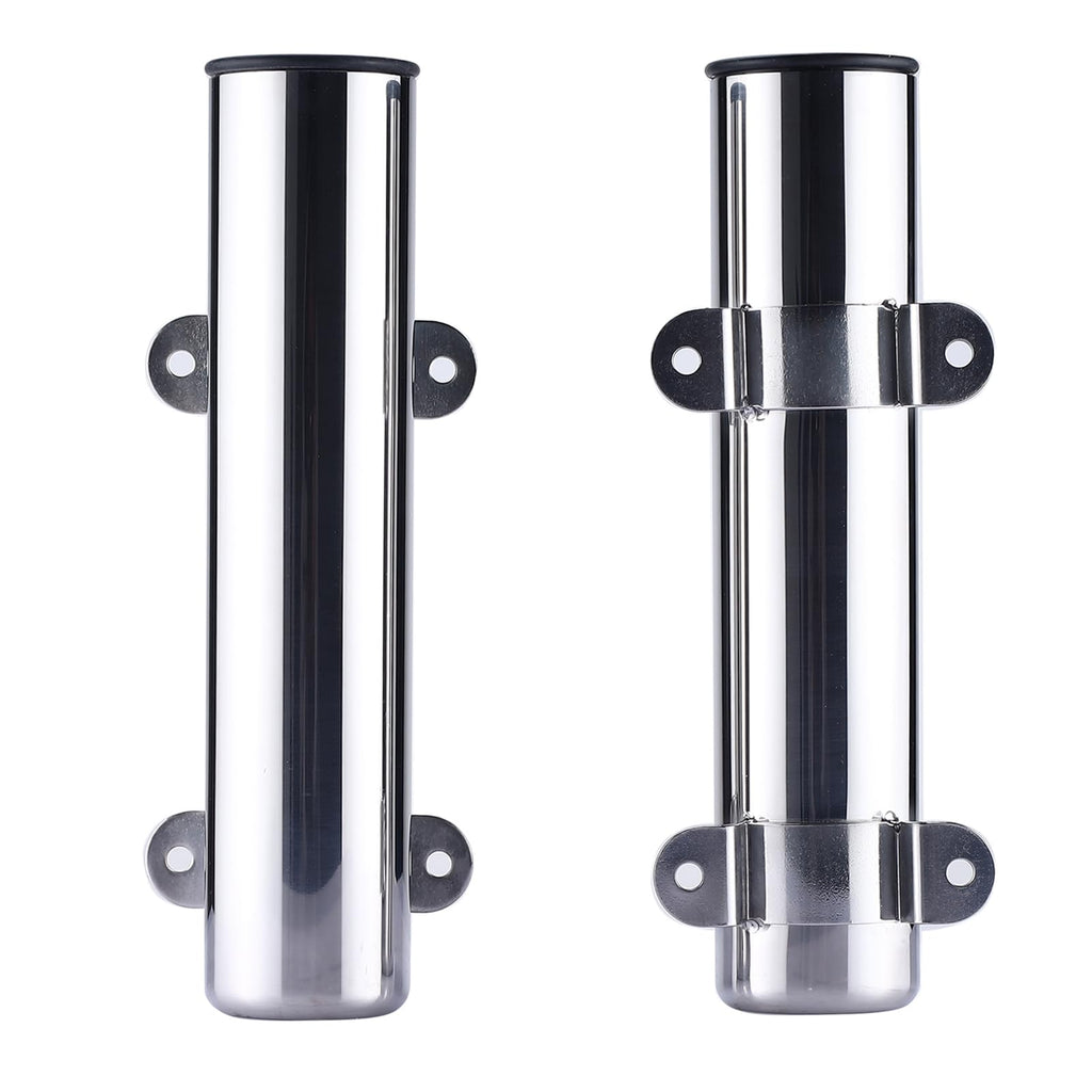 NovelBee 4pcs Fishing Rod Holders,Stainless Steel Boat Pole Holders with Weld Brackets,Side Mounted Transom Mounted Rod Holders for Kayak Marine