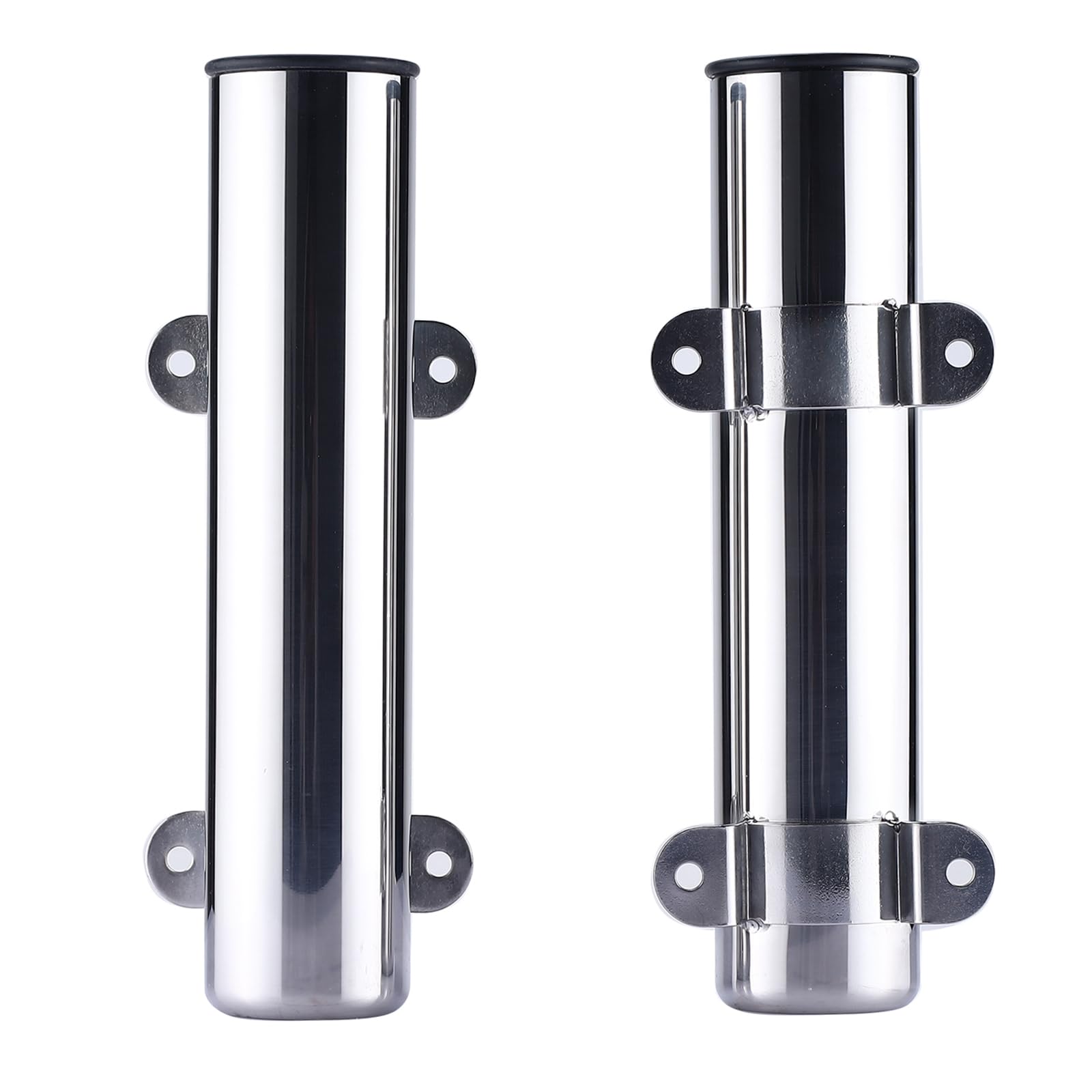 NovelBee 4pcs Fishing Rod Holders,Stainless Steel Boat Pole Holders with Weld Brackets,Side Mounted Transom Mounted Rod Holders for Kayak Marine