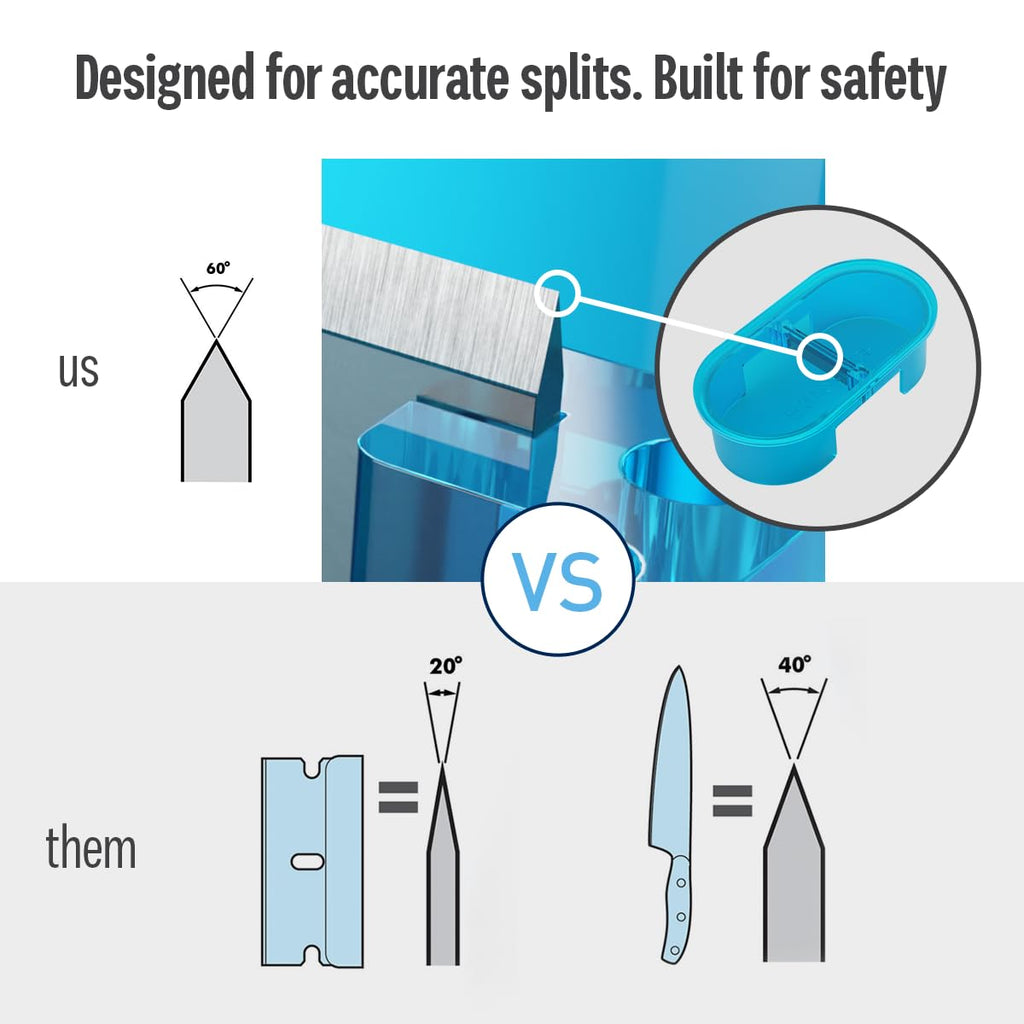 EQUADOSE Pill Cutter, Double Stainless Steel Blade & Centering Device, Blue