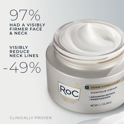 RoC Derm Correxion Neck Cream - Hyaluronic Acid & Advanced Retinol for Tightening & Lifting (1.7 oz)