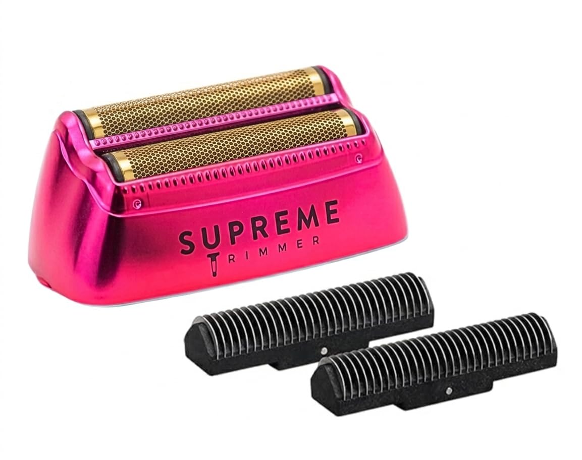 Supreme Trimmer Replacement Foil & Cutter SB63 | Hypoallergenic Foil for Crunch STF602 | Pink