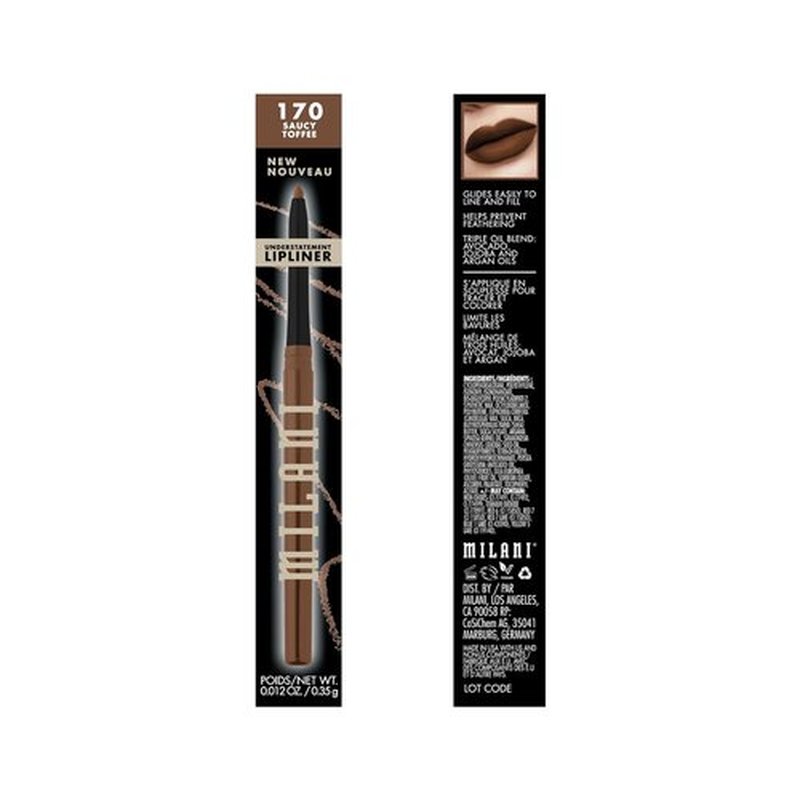Milani Understatement Lipliner Pencil - Highly Pigmented Retractable Soft Lip Liner - Saucy Toffee