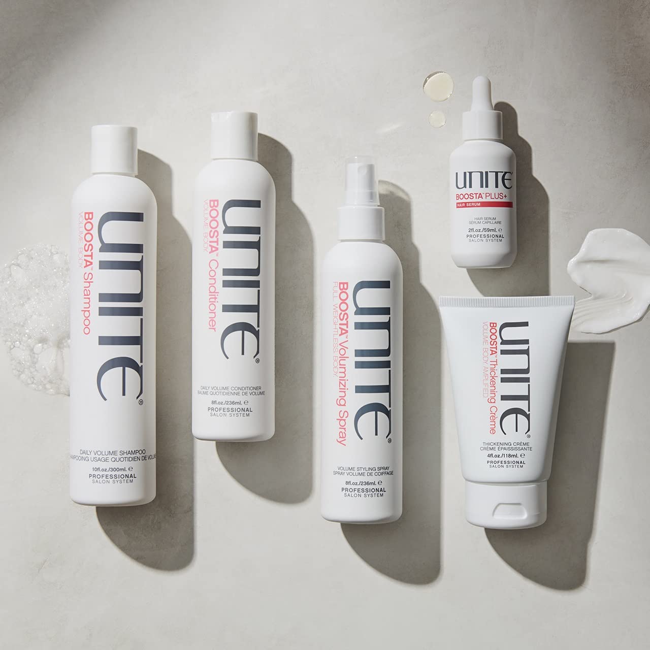 UNITE Hair BOOSTA Shampoo, Conditioner & Volumizing Spray - Adds Lift, Body & Shine for Fine Hair - 10 Fl Oz, 8 Fl Oz, 8 Fl Oz