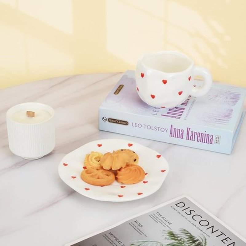 Koythin Ceramic Coffee Mug - Cute Red Heart Design | 10 oz Cup for Home & Office Use