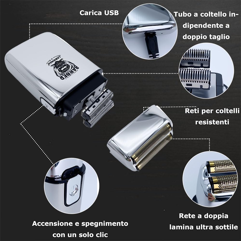 Beard Trimmer for Men - Cordless Electric Foil Beard Hair Trimmer Shavers with LCD Display, Rechargeable Electric Razor Face Trimmers Gifts for Him