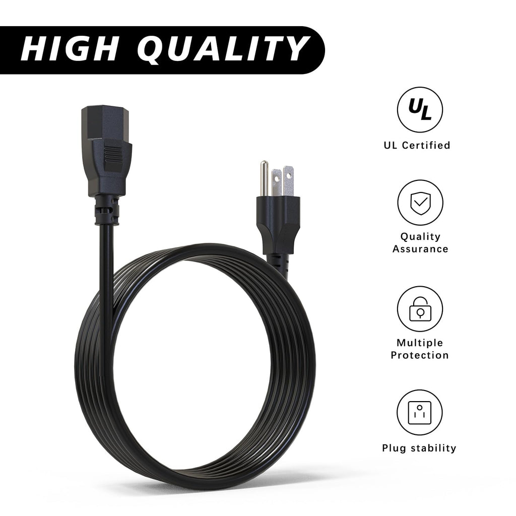 3 Prong Power Cord Compatible with Horizon Fitness Treadmills, Power Cable Replacement for BowFlex, Superfit, Sole E35 E55 F63 F80,for Goplus 2 in 1 Folding Treadmill,Computer TV ect Universal Charger